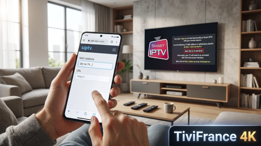 Configuration de l'adresse MAC et du lien M3U sur le site de Smart IPTV