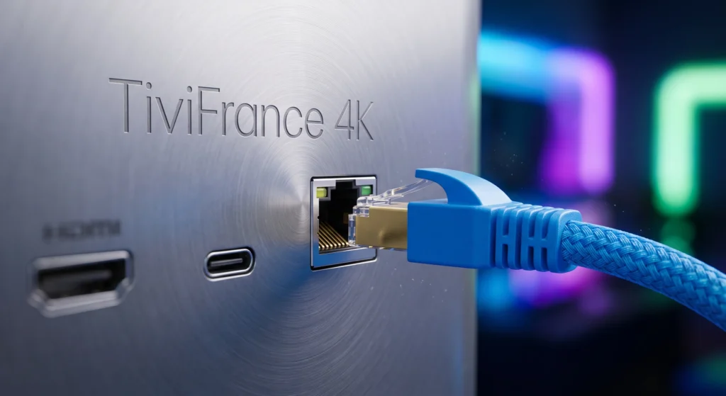 Connexion d'un câble Ethernet à la Smart TV pour garantir un IPTV sans coupure