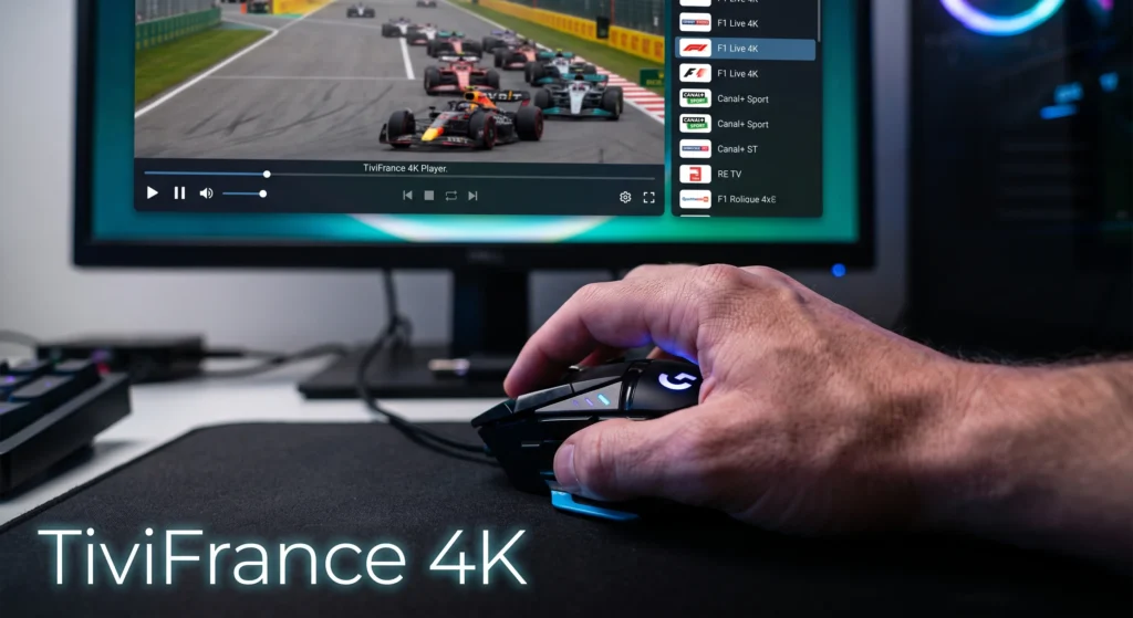 Contrôle d'un lecteur IPTV sur PC sous Windows avec TiviFrance 4K.